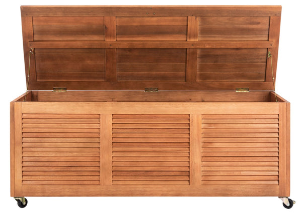Safavieh ELINA Cushion Box - Elegant Outdoor Storage Solution for Cushions and Accessories, Stylish Design Natural PAT7038A