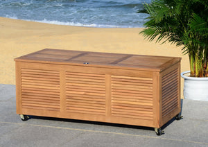 Safavieh ELINA Cushion Box - Elegant Outdoor Storage Solution for Cushions and Accessories, Stylish Design Natural PAT7038A