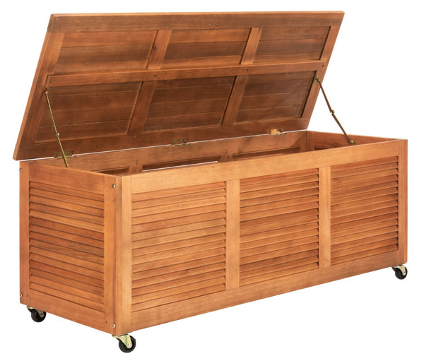 Safavieh ELINA Cushion Box - Elegant Outdoor Storage Solution for Cushions and Accessories, Stylish Design Natural PAT7038A