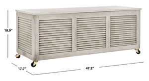 Safavieh ELINA Cushion Box - Elegant Outdoor Storage Solution for Cushions and Accessories, Stylish Design Grey PAT7038B