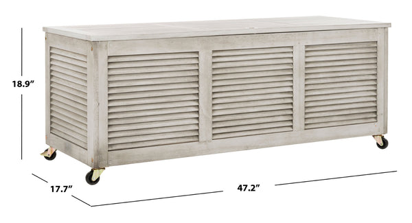 Safavieh ELINA Cushion Box - Elegant Outdoor Storage Solution for Cushions and Accessories, Stylish Design Grey PAT7038B