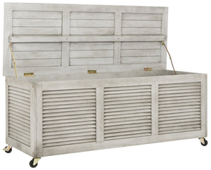 Safavieh ELINA Cushion Box - Elegant Outdoor Storage Solution for Cushions and Accessories, Stylish Design Grey PAT7038B