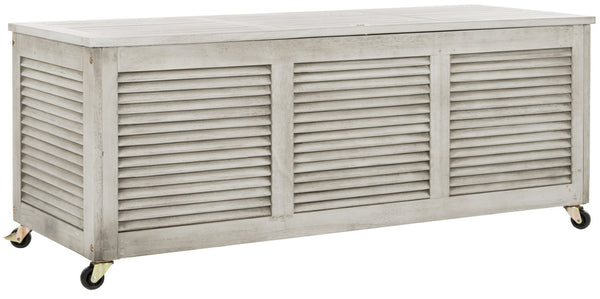Safavieh ELINA Cushion Box - Elegant Outdoor Storage Solution for Cushions and Accessories, Stylish Design Grey PAT7038B
