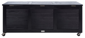 Safavieh ELINA Cushion Box - Elegant Outdoor Storage Solution for Cushions and Accessories, Stylish Design Black PAT7038D