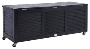 Safavieh ELINA Cushion Box - Elegant Outdoor Storage Solution for Cushions and Accessories, Stylish Design Black PAT7038D