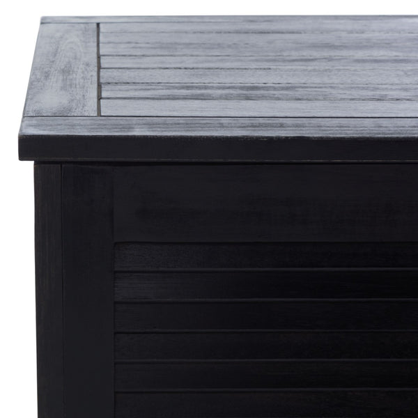 Safavieh ELINA Cushion Box - Elegant Outdoor Storage Solution for Cushions and Accessories, Stylish Design Black PAT7038D