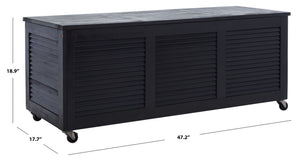 Safavieh ELINA Cushion Box - Elegant Outdoor Storage Solution for Cushions and Accessories, Stylish Design Black PAT7038D