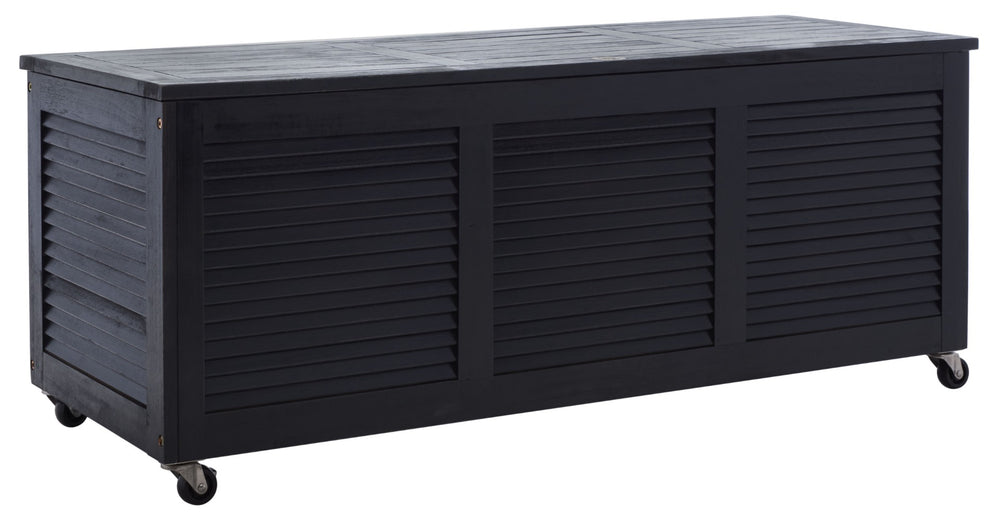 Safavieh ELINA Cushion Box - Elegant Outdoor Storage Solution for Cushions and Accessories, Stylish Design Black PAT7038D