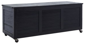 Safavieh ELINA Cushion Box - Elegant Outdoor Storage Solution for Cushions and Accessories, Stylish Design Black PAT7038D