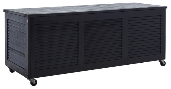 Safavieh ELINA Cushion Box - Elegant Outdoor Storage Solution for Cushions and Accessories, Stylish Design Black PAT7038D