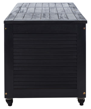 Safavieh ELINA Cushion Box - Elegant Outdoor Storage Solution for Cushions and Accessories, Stylish Design Black PAT7038D