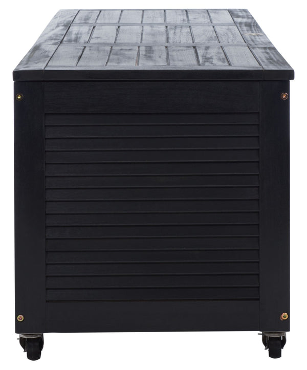 Safavieh ELINA Cushion Box - Elegant Outdoor Storage Solution for Cushions and Accessories, Stylish Design Black PAT7038D