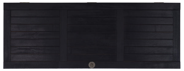 Safavieh ELINA Cushion Box - Elegant Outdoor Storage Solution for Cushions and Accessories, Stylish Design Black PAT7038D