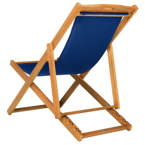 Safavieh LOREN Sling Chair - Modern Eucalyptus Design with Breathable Cushion for Stylish Outdoor Relaxation Natural / Navy PAT7040D-SET2