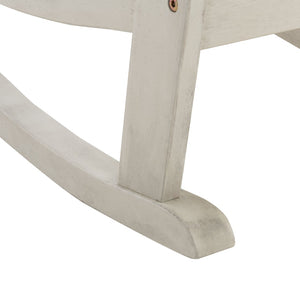 Safavieh BRIZIO Adirondack Rocking Chair – Timeless Outdoor Comfort with Durable Eucalyptus Construction White PAT7042C