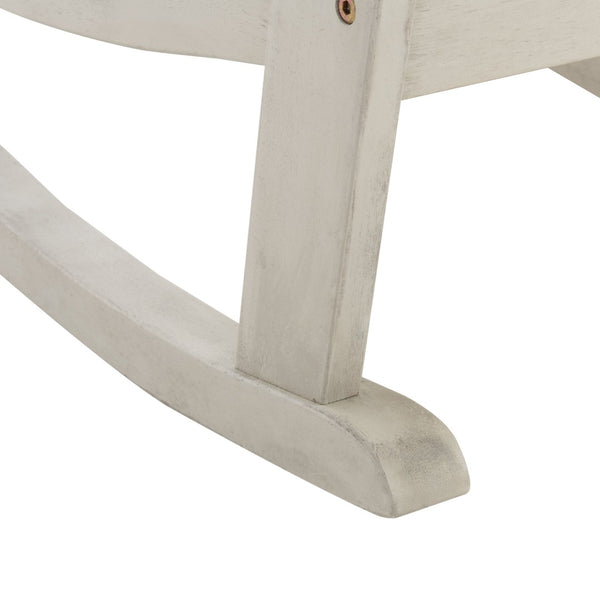 Safavieh BRIZIO Adirondack Rocking Chair – Timeless Outdoor Comfort with Durable Eucalyptus Construction White PAT7042C