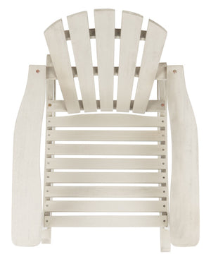 Safavieh BRIZIO Adirondack Rocking Chair – Timeless Outdoor Comfort with Durable Eucalyptus Construction White PAT7042C