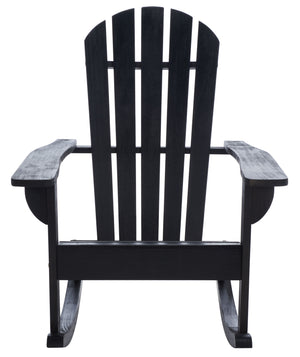 Safavieh Brizio Adirondack Rocking Chair - Classic Eucalyptus Wood Design For Ultimate Outdoor Relaxation Black Wood Pat7042d