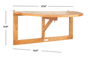 Safavieh OWENS Balcony Hanging Half Table – Stylish Space-Saving Surface for Drinks and Decor Outdoors Natural PAT7045A