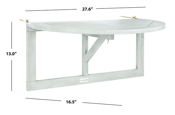 Safavieh OWENS Balcony Hanging Half Table – Stylish Space-Saving Surface for Drinks and Decor Outdoors Grey PAT7045B