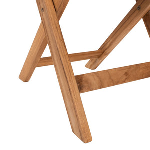 Safavieh BARLEY Flower Shelf Bistro Set - 3 PC Outdoor Furniture in Natural Teak & Eucalyptus for Small Spaces PAT7047A