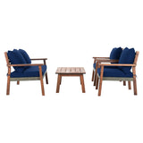 Safavieh Reid 4 Piece Living Set Blue PAT7051B-2BX