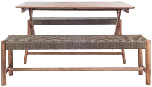 Safavieh Jardin 3pc Dining Set Grey Wash,Natural,Beige Wood,Rope Pat7052a