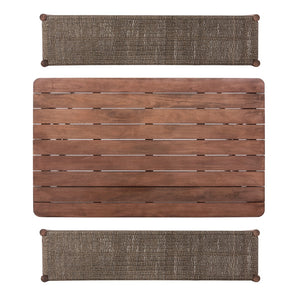 Safavieh Jardin 3pc Dining Set Grey Wash,Natural,Beige Wood,Rope Pat7052a