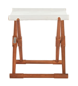 Safavieh BREANNE Outdoor Stool with Stylish Navy Upholstery - Perfect for Patios, Decks, and Lounging Areas Natural / Beige PAT7053A-SET2