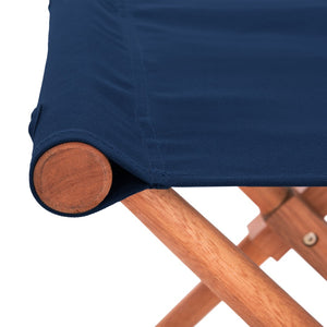 Safavieh BREANNE Outdoor Stool with Stylish Navy Upholstery - Perfect for Patios, Decks, and Lounging Areas Natural / Navy PAT7053B-SET2