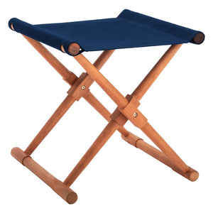 Safavieh BREANNE Outdoor Stool with Stylish Navy Upholstery - Perfect for Patios, Decks, and Lounging Areas Natural / Navy PAT7053B-SET2