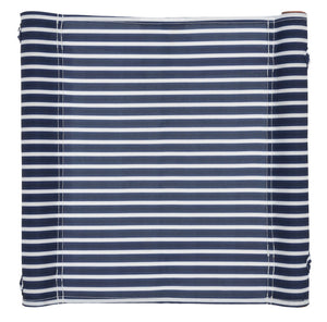Safavieh BREANNE Outdoor Stool with Stylish Navy Upholstery - Perfect for Patios, Decks, and Lounging Areas Natural / Navy Stripe PAT7053C-SET2
