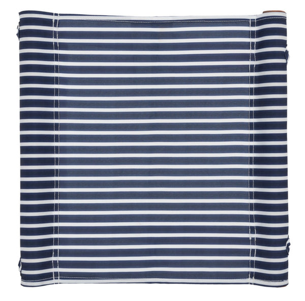 Safavieh BREANNE Outdoor Stool with Stylish Navy Upholstery - Perfect for Patios, Decks, and Lounging Areas Natural / Navy Stripe PAT7053C-SET2