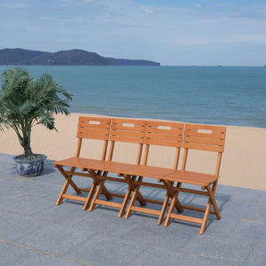 Safavieh BLISON Eucalyptus Folding Chairs – Stylish Natural Wood Design for Outdoor Dining & Entertaining PAT7057A-SET2