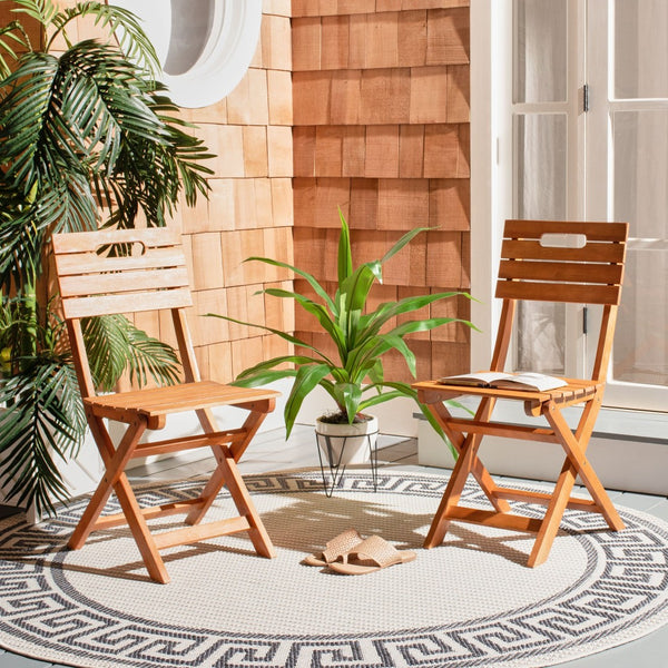 Safavieh BLISON Eucalyptus Folding Chairs – Stylish Natural Wood Design for Outdoor Dining & Entertaining PAT7057A-SET2