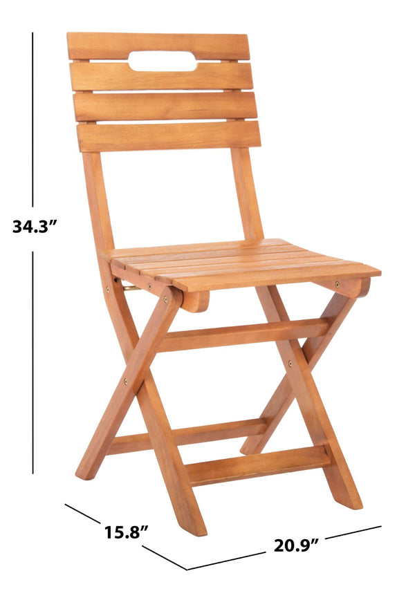Safavieh BLISON Eucalyptus Folding Chairs – Stylish Natural Wood Design for Outdoor Dining & Entertaining PAT7057A-SET2