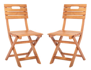 Safavieh BLISON Eucalyptus Folding Chairs – Stylish Natural Wood Design for Outdoor Dining & Entertaining PAT7057A-SET2