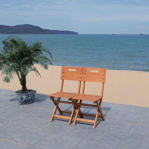 Safavieh BLISON Eucalyptus Folding Chairs – Stylish Natural Wood Design for Outdoor Dining & Entertaining PAT7057A-SET2
