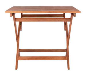 Safavieh KRESLER Natural Eucalyptus Folding Table - Stylish, Lightweight & Compact for Outdoor Living Spaces PAT7058A