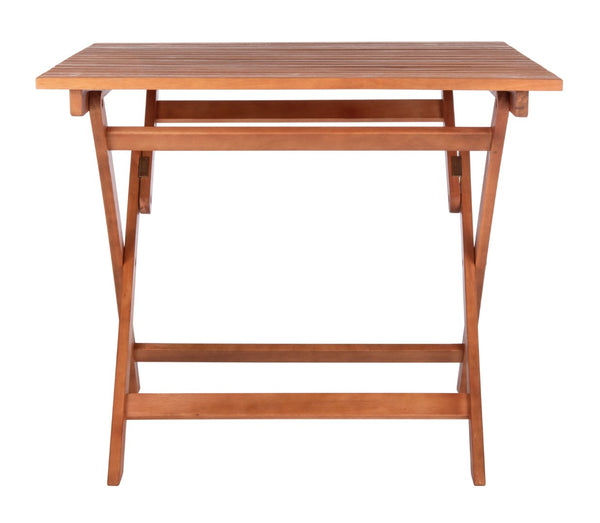 Safavieh KRESLER Natural Eucalyptus Folding Table - Stylish, Lightweight & Compact for Outdoor Living Spaces PAT7058A