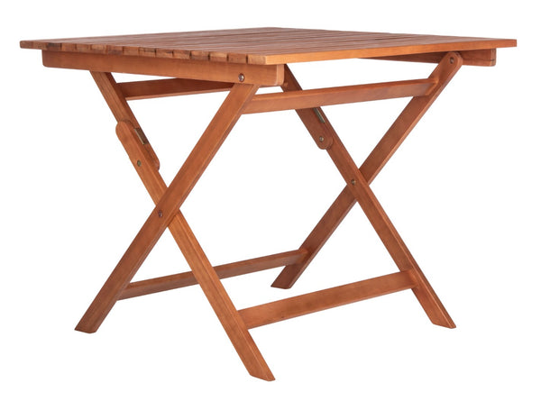 Safavieh KRESLER Natural Eucalyptus Folding Table - Stylish, Lightweight & Compact for Outdoor Living Spaces PAT7058A