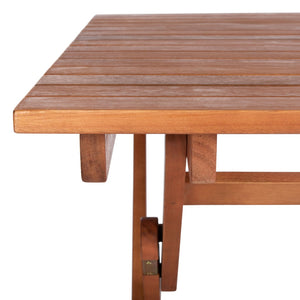 Safavieh KRESLER Natural Eucalyptus Folding Table - Stylish, Lightweight & Compact for Outdoor Living Spaces PAT7058A