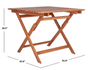 Safavieh KRESLER Natural Eucalyptus Folding Table - Stylish, Lightweight & Compact for Outdoor Living Spaces PAT7058A