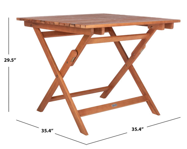 Safavieh KRESLER Natural Eucalyptus Folding Table - Stylish, Lightweight & Compact for Outdoor Living Spaces PAT7058A