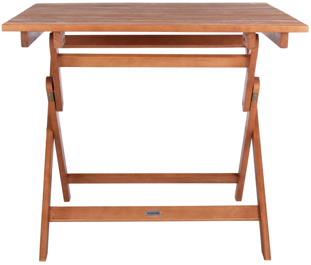 Safavieh KRESLER Natural Eucalyptus Folding Table - Stylish, Lightweight & Compact for Outdoor Living Spaces PAT7058A