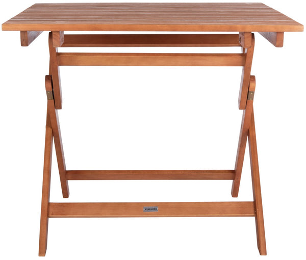 Safavieh KRESLER Natural Eucalyptus Folding Table - Stylish, Lightweight & Compact for Outdoor Living Spaces PAT7058A
