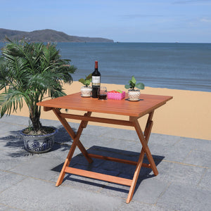 Safavieh KRESLER Natural Eucalyptus Folding Table - Stylish, Lightweight & Compact for Outdoor Living Spaces PAT7058A