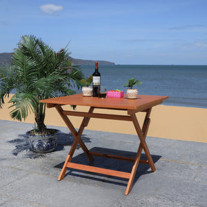 Safavieh KRESLER Natural Eucalyptus Folding Table - Stylish, Lightweight & Compact for Outdoor Living Spaces PAT7058A