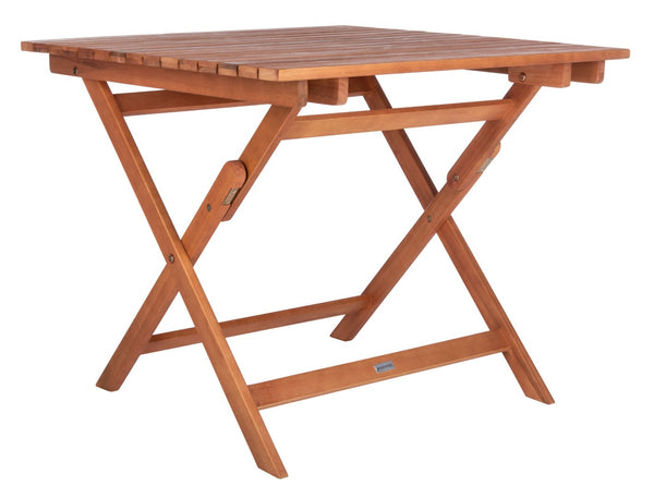 Safavieh KRESLER Natural Eucalyptus Folding Table - Stylish, Lightweight & Compact for Outdoor Living Spaces PAT7058A