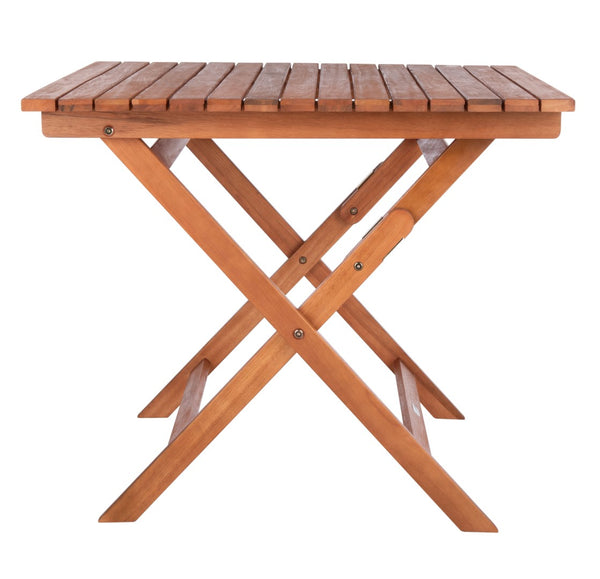 Safavieh KRESLER Natural Eucalyptus Folding Table - Stylish, Lightweight & Compact for Outdoor Living Spaces PAT7058A